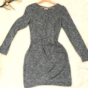 Love Fire Grey Ruched Long Sleeve Dress